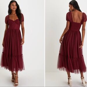 Lulu's Burgundy Lace Wedding Dress